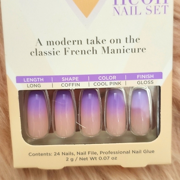 Brand New 3CT BUNDLE SALON PERFECT MODERN FRENCH FALSE NAILS-M/L - Picture 5 of 5